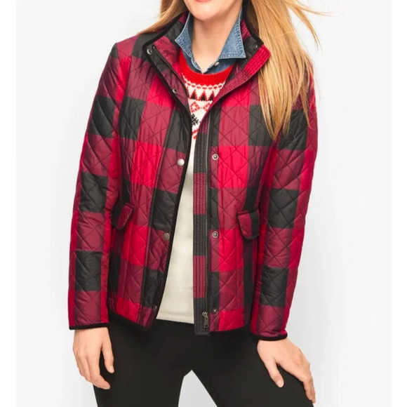 Talbots Quilted Buffalo Plaid Jacket - Size Smalll Petite - Picture 1 of 7